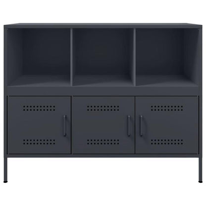 Anthracite-Colored Steel Sideboard Measuring 100.5X39X79 Cm, Practical And Detachable.