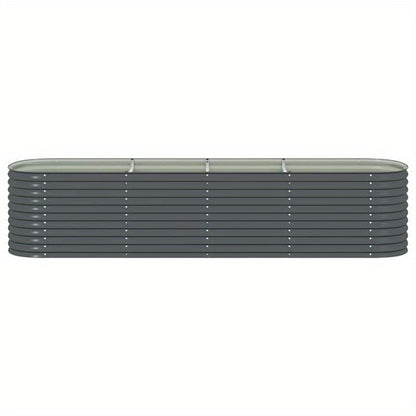 Easy to assemble modern and simple Raised Garden Bed 400x80x81cm Galvanized Steel Grey