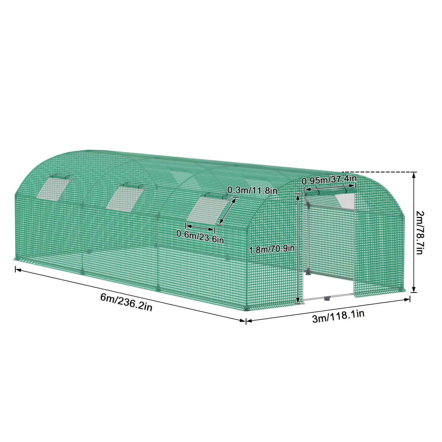 Kassenfolie – Kasfolie – Tuinkasfolie – Plantenkasfolie – Foliekas – 3x4 Meter – Stevige Transparante Kunststof – Met Ventilatieramen