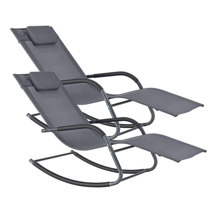 Schommelstoel – Relaxstoel – Fauteuil – Loungestoel – Schommelstoel Babykamer – Set Van 2 – Stalen Frame – Snel Droogend Textiel