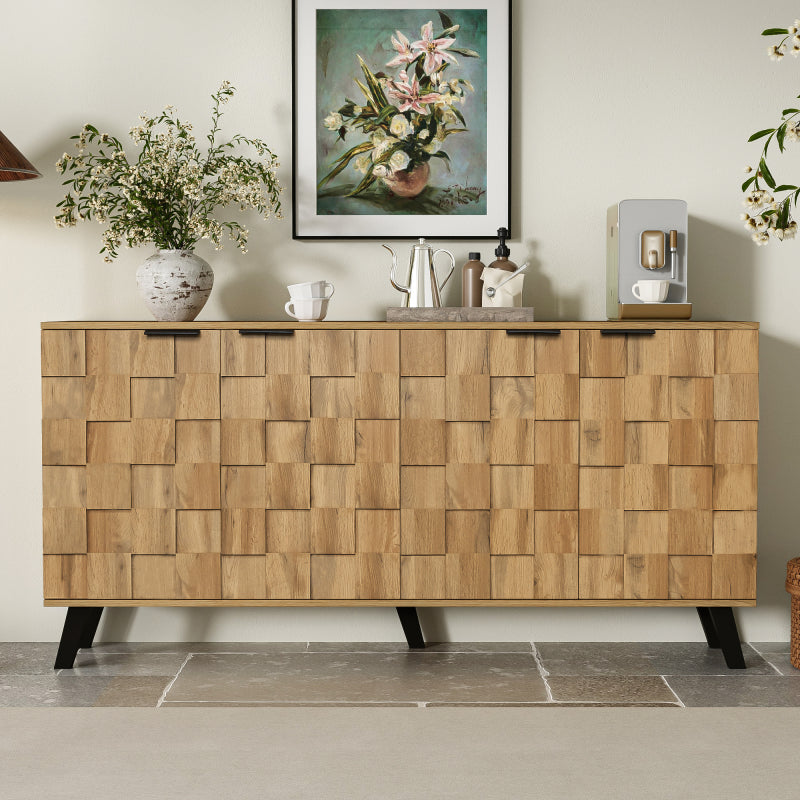 Modern Sideboard with 4 Doors, 160.5 X 35.5 X 78 Cm – Practical Design for Living Room, Bedroom, And Dining Room
