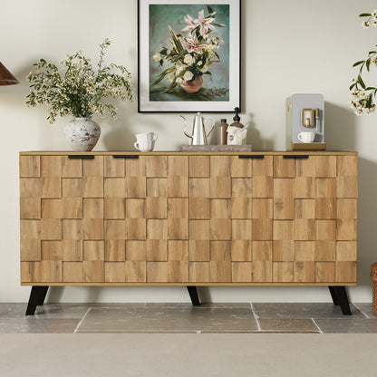 Modern Sideboard with 4 Doors, 160.5 X 35.5 X 78 Cm – Practical Design for Living Room, Bedroom, And Dining Room