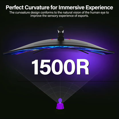 Ultrawide Curved Monitor – Gaming Monitor – PC Scherm – Breedbeeldscherm – Curved Display – 34 Inch UWQHD 3440x1440 – 165Hz Verversingssnelheid – 1500R Curve met FreeSync