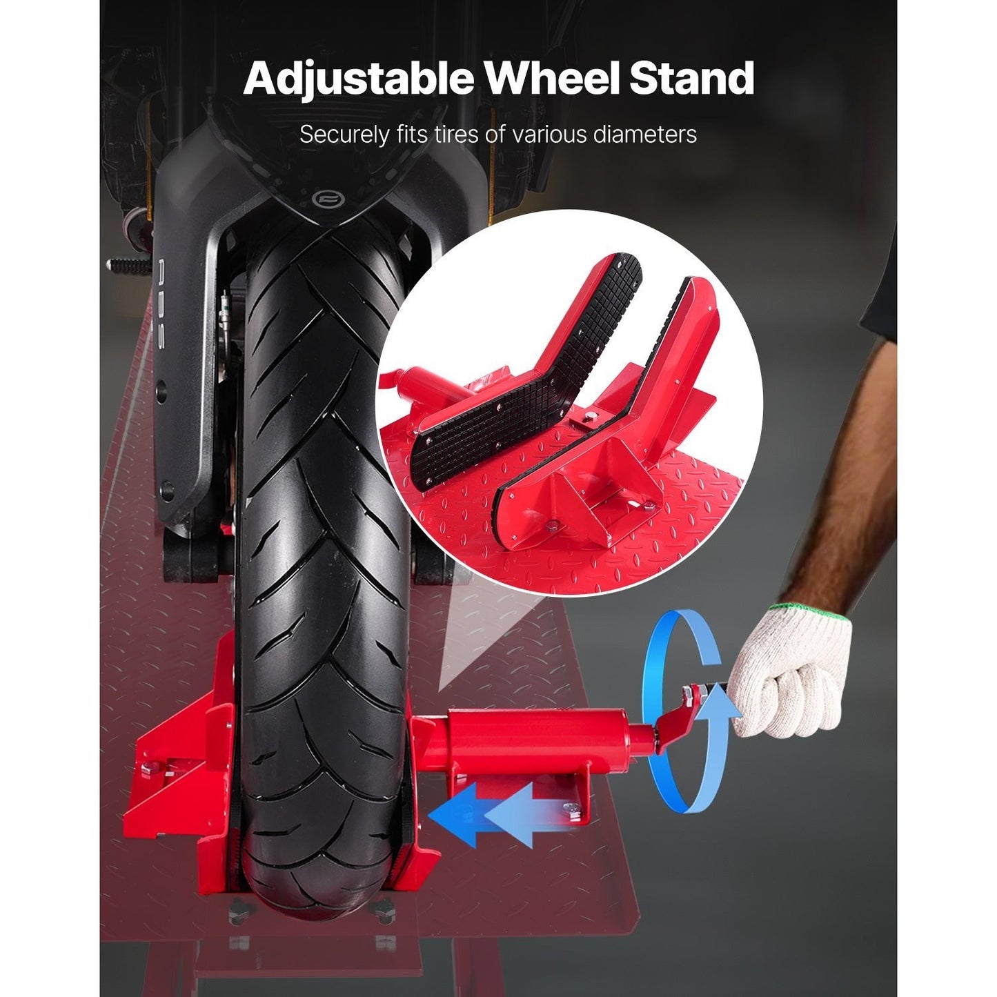 Hydraulische Motorlift – Motorheffer – Motorbok – Motorstandaard – Motorjack – Draagkracht 454 kg – Verstelbare Hoogte 22-79 cm