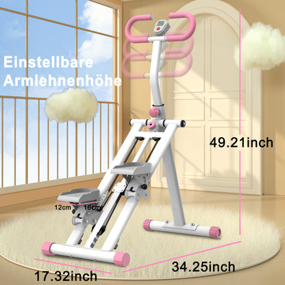 Stepper – Stepapparaat – Aerobic Stepper – Mini Stepper – Fitness Stepper – Verstelbare Weerstand 3 Niveaus – Inklapbaar Stalen Frame 120 kg – Antislip Pedalen Wit/Zwart