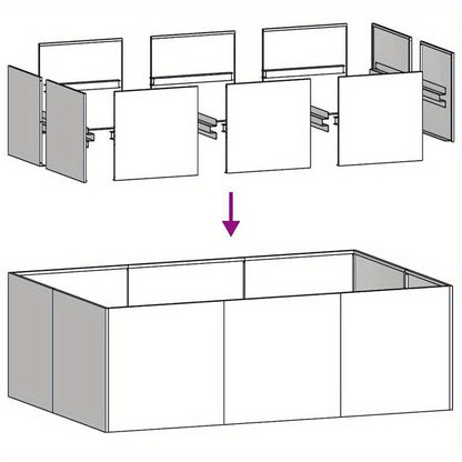 Planter Box 120X80X40 Cm Black Steel