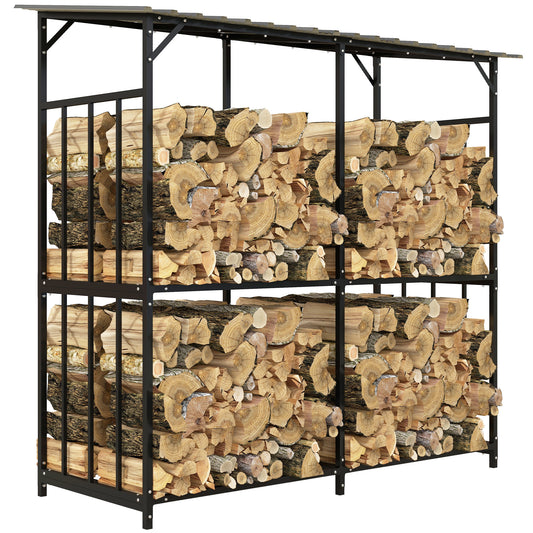 Houtopslag – Brandhoutrek – Haardhoutrek – Houtrek – Houtberging – Gepoedercoat Staal – Waterdicht Dak 1,17 m³ – Draagvermogen 100 kg