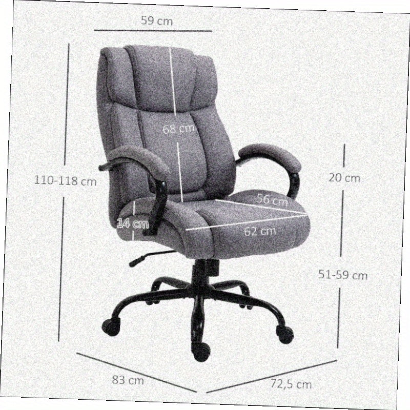 Bureaustoel – Ergonomische Stoel – Kantoorstoel – Draaistoel – Gamestoel – Verstelbare Kantelfunctie – Max. 220 kg Draagvermogen – Zwarte Stof Met Vijf Wielen