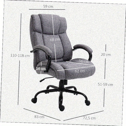 Bureaustoel – Ergonomische Stoel – Kantoorstoel – Draaistoel – Gamestoel – Verstelbare Kantelfunctie – Max. 220 kg Draagvermogen – Zwarte Stof Met Vijf Wielen