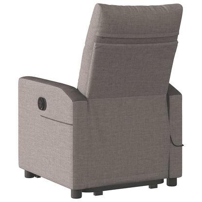 Verstelbare Fauteuil – Relaxstoel – Liftstoel – Zitzak – Elektrische Stoel – Manueel Verstelbaar – Liftfunctie Voor Gemakkelijk Opstaan – Ademend Taupe Textiel