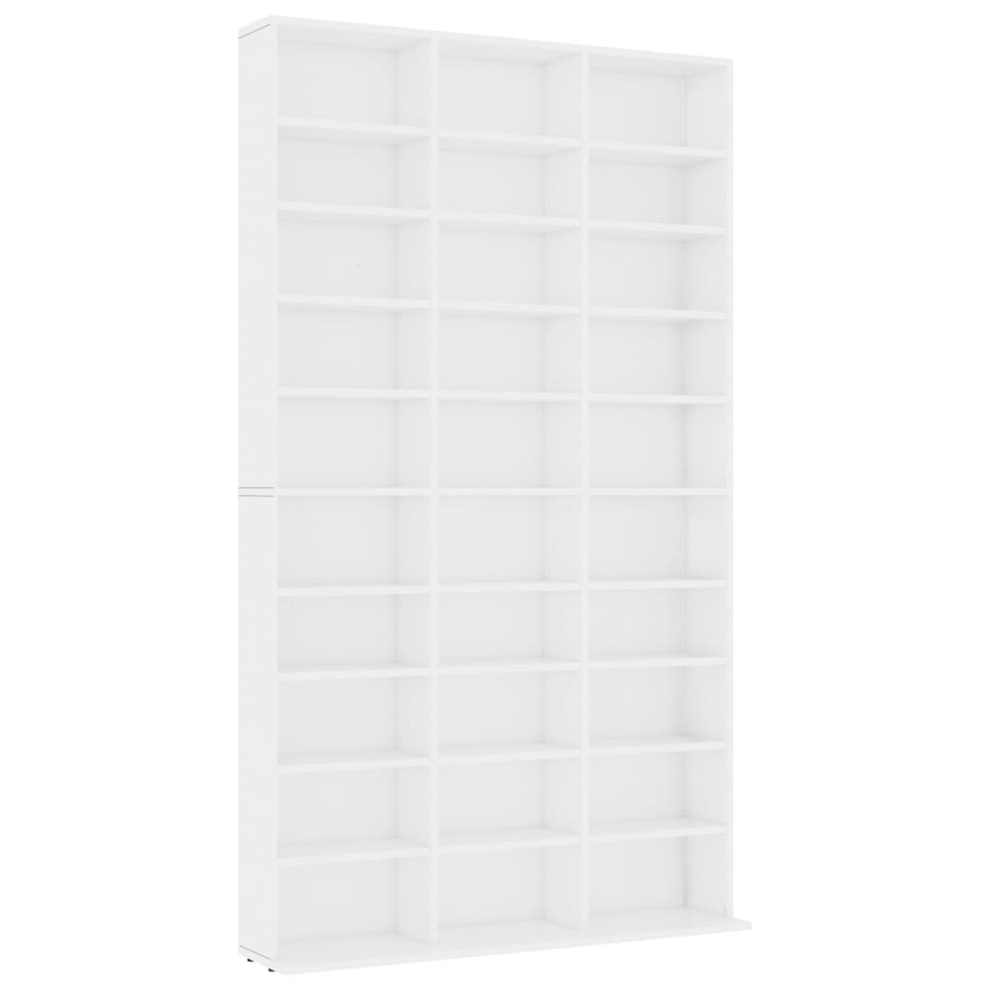 Cd Kast – Cd Rek – Cd Opbergmeubel – Boekenkast – Opbergkast – Wit Design – 30 Open Vakken – Spaanplaat 102x23x177,5 cm