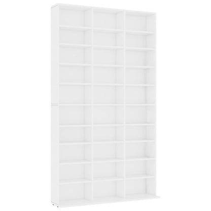 CD Cabinet White 102x16x177.5cm Engineered Wood CD Tower CD Storage Cabinet Shelf for Living Room Bedroom and Office, Utility Racks