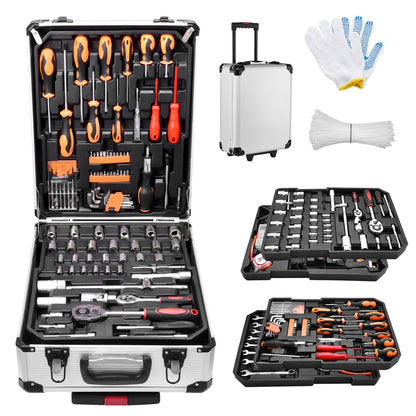 600pcs Hand Tool Set, Durable Carrying Case, Steel Mechanical Repair Kit for Home, Garage, Automotive, Motorcycle & Bicycle - Uncharged Manual Tools, Versatile for DIY & Maintenance Tasks - Ideal Gift for Dad