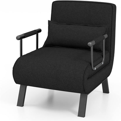 Bankbed – Slaapbank – Sofa – Bedbank – Slaapstoel – 4-in-1 Inklapbaar Design – Verstelbare Rugleuning 6-standen – Met Metalen Frame