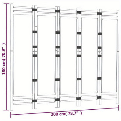 Kamerscherm 5-panelen inklapbaar 200cm bamboe en canvas,  Entrance Divider, Minimalist Decor, Stylish Partition, Portable Partition, Versatile Divider, Apartment Dwellers, Small Space Living