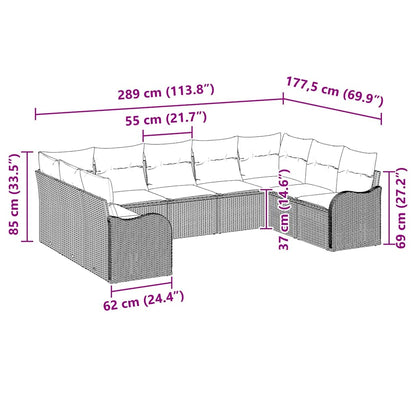 Tuinbank – Buitenbank – Loungeset – Buitenmeubel – Tuinmeubel – Modulair Design – Weerbestendig Polyrattan – Inclusief Comfortabele Kussens