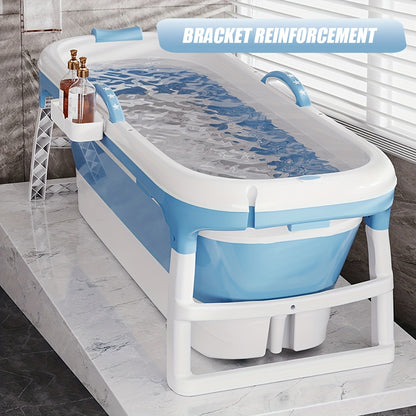 Opvouwbaar Bad – Inklapbaar Bad – Zitbad – Ligbad – Badkuip – Grote 118x60x53 cm – 100% PVC Met Afvoer En Ingebouwd Douche Systeem