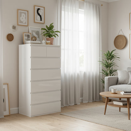Ladekast – Ladenkast – Commode – Opbergkast – Dressoir – 7 lades – Stevig houten materiaal – 60x40x119 cm