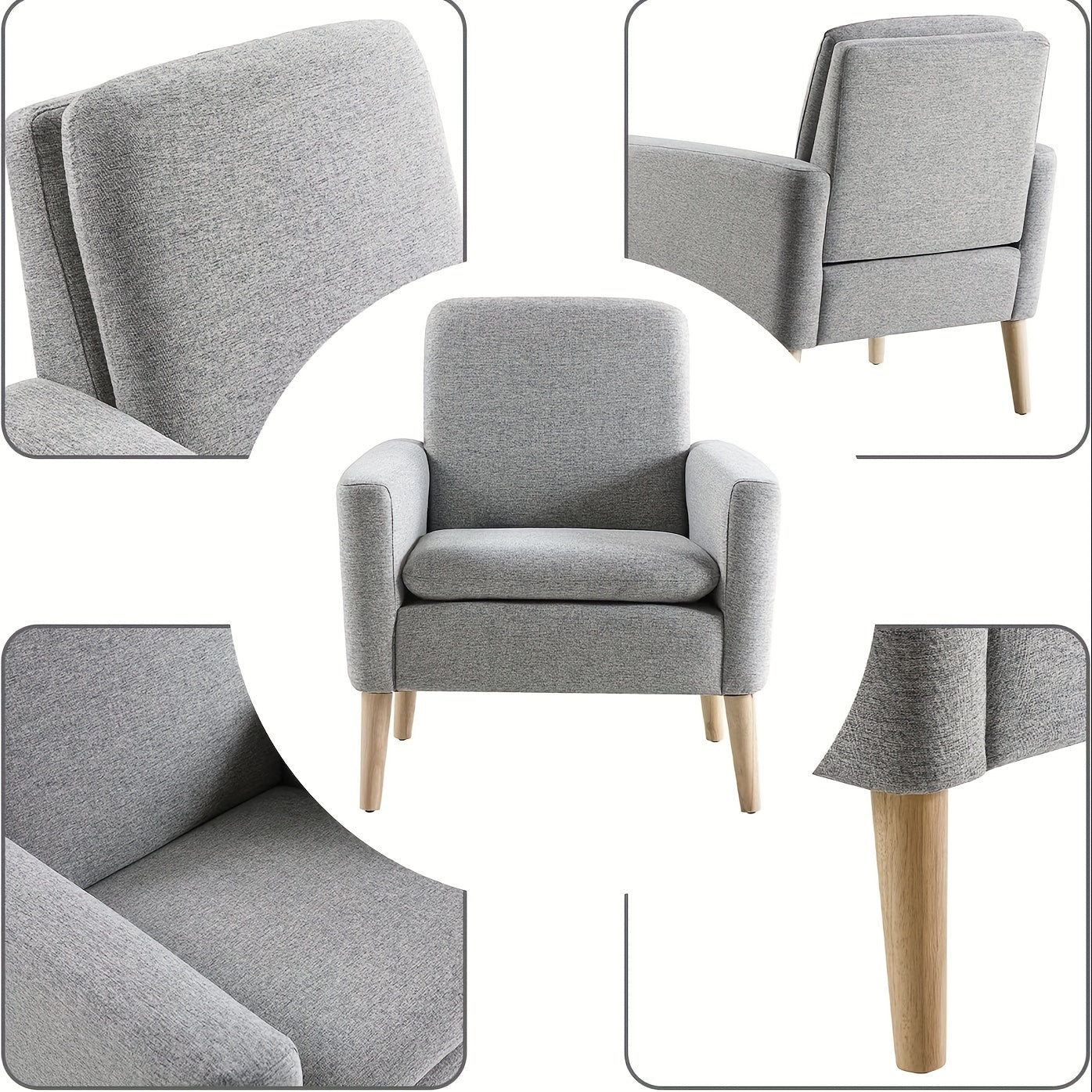 Fauteuil – Accentstoel – Relaxstoel – Zithoekstoel – Loungefauteuil – Ergonomisch Design – Massief Houten Frame