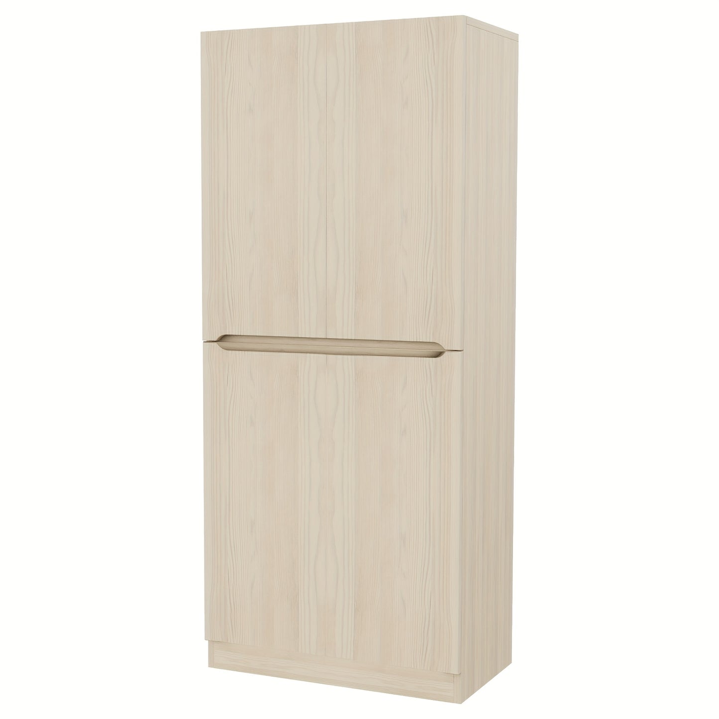 Opbergkast Hal – Opbergmeubel Entree – Schoenenkast – Kast Met Vakken – Slanke Halmeubel – Natuurlijk Bamboe – 70x40x170 cm – Dubbeldeurs Design