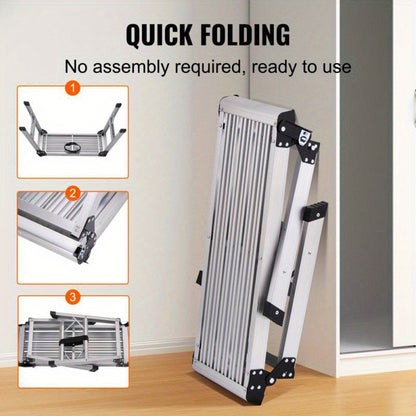 Inklapbaar Werkplatform – Werksteiger – Klimsteiger – Platform – Ladder – Aluminium – 150 kg Draagkracht – Antislip Voeten