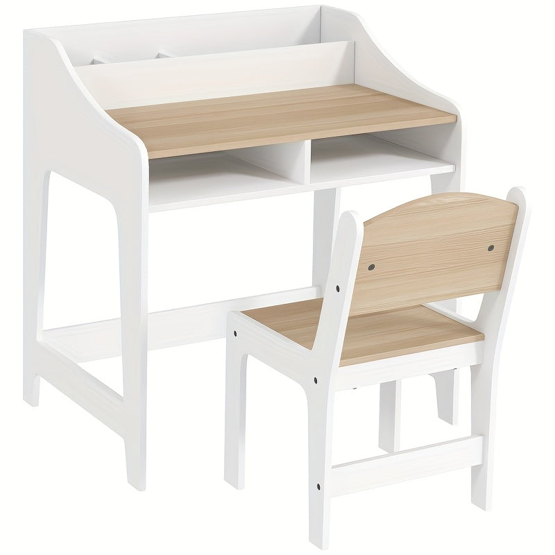 Bureau Set – Bureautafel – Werkplek – Bureaustoel – Bureau Meubel – Modern Wit – Duurzaam Niet-Hout – Compact Ruimtebesparend