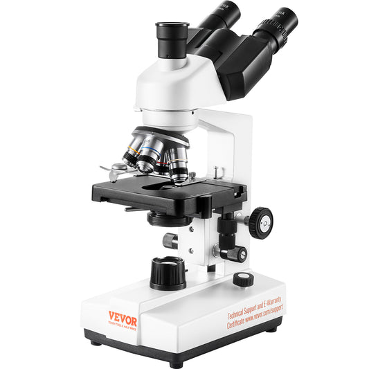 Microscoop – Trinoculair Microscoop – Compound Microscoop – Biologisch Microscoop – Laboratorium Microscoop – 40x-5000x Vergroting – Dubbele Laag Mechanische Preparaattafel
