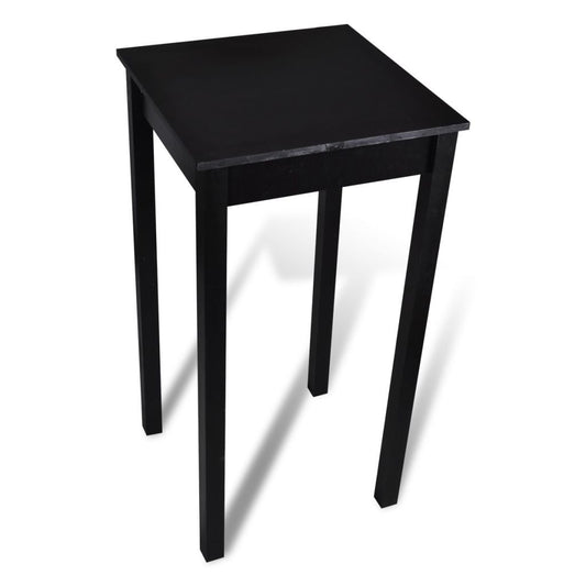 Bar Tafel – Bistrotafel – Koffietafel – Steigerhout Tafel – Bartafel Smal – Compact Design – Opbergruimte – 55x55x107 cm – Zwart MDF