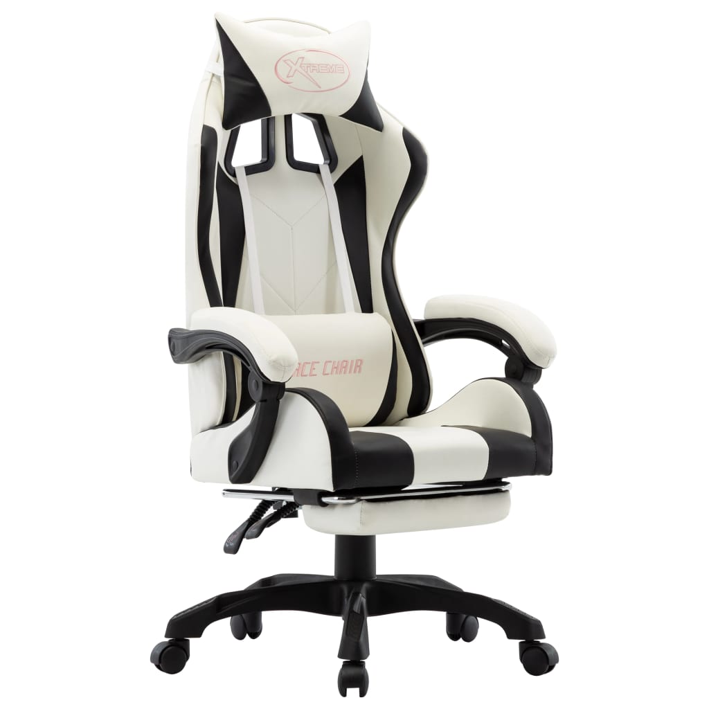 Gamestoel – Gaming Stoel – Game Stoel – Gaming Chair – Racestoel – Verstelbaar – Kunstleer – Inklapbare Voetensteun – 360° Draaibaar