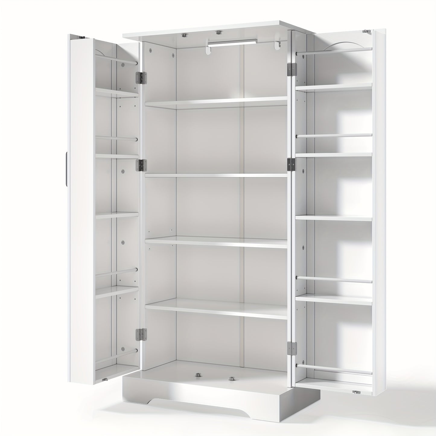 Keukenkast – Opbergkast – Keukenmeubel – Buffetkast – Organizer – Wit – Verstelbare planken – Dubbele deuren – Anti-kantelbeveiliging – 60x35x128 cm