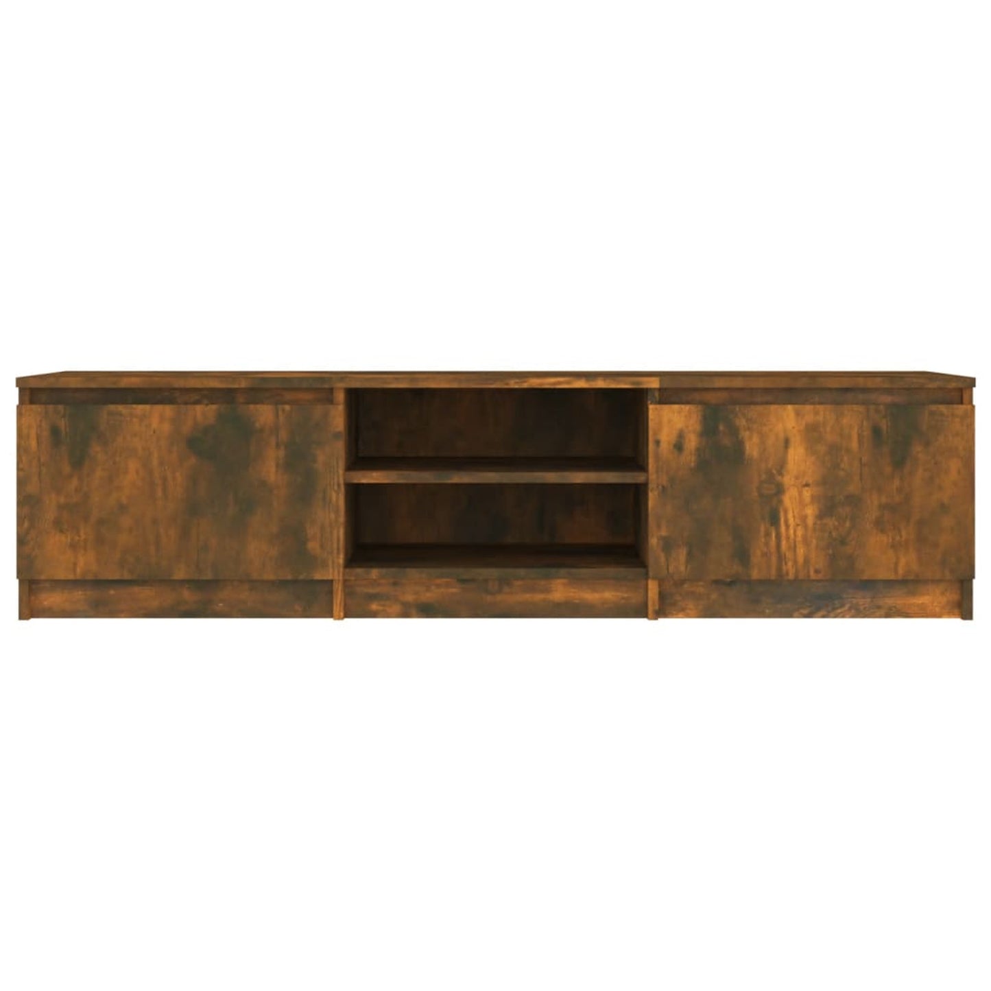 TV Cabinet Smoked Oak 140x40x35.5cm Engineered Wood TV Stand Entertainment Center with Storage, Media Television Table for Living Room Bedroom