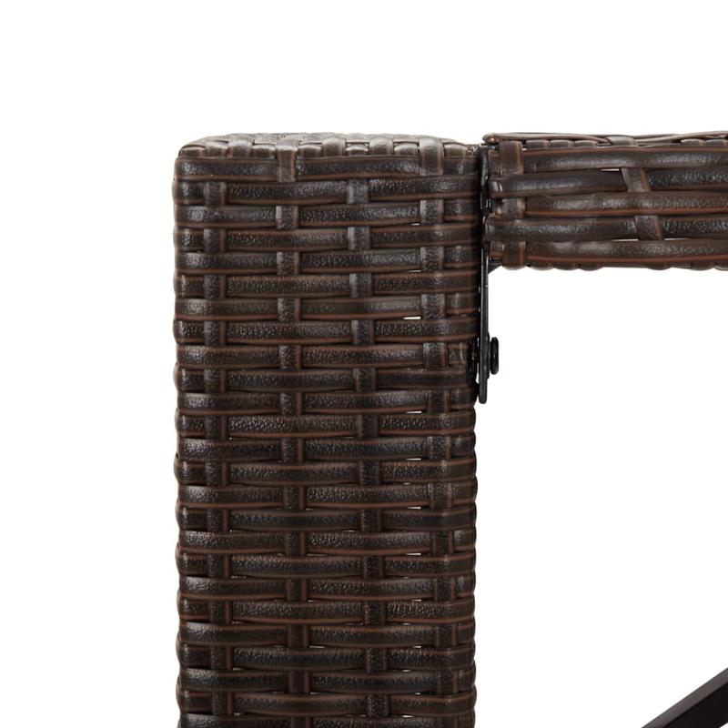 Buiten Eettafel – Tuin Tafel – Terras Tafel – Dinertafel – Bar Tafel – Rattan Look Bruin – Extra Groot Formaat – Stevig Gehard Glas