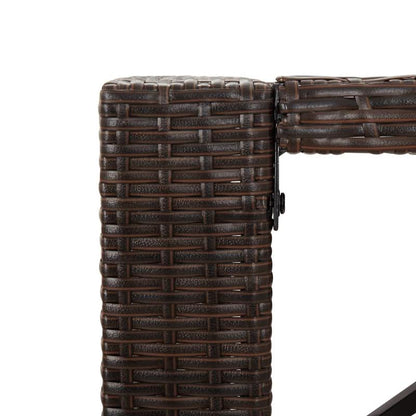Buiten Eettafel – Tuin Tafel – Terras Tafel – Dinertafel – Bar Tafel – Rattan Look Bruin – Extra Groot Formaat – Stevig Gehard Glas