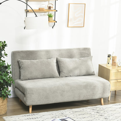 Slaapbank – Bedbank – Sofa – Logeerbed – Zweefbed – Verstelbare Rugleuning – Fluweelachtige Stof – Compact 141x90x81 cm