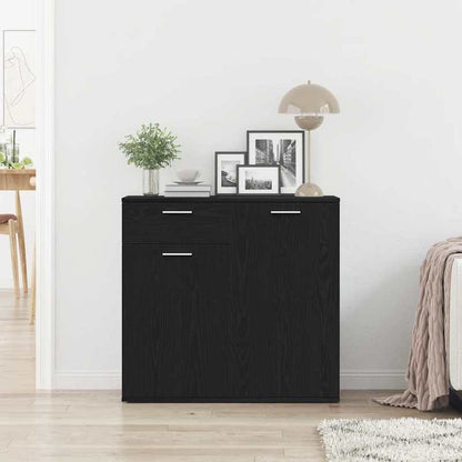 Ladekast – Kommode – Opbergkast – Dressoir – Ladenkast – Mat Zwart Met Gouden Handgrepen – Massief Hout, Volledig Gemonteerd