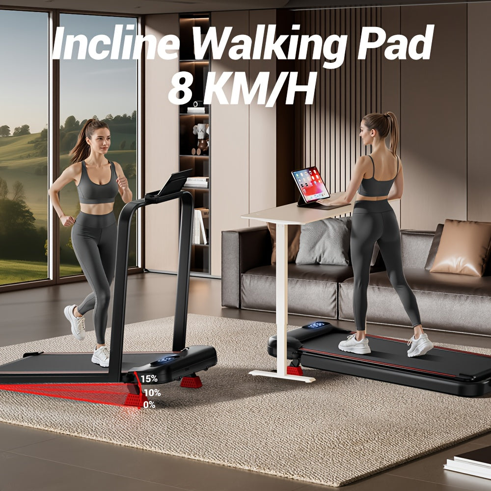 Loopband – Treadmill – Wandelloper – Joggingband – Fitnessapparaat – Inklapbaar Compact Model – 15% Verstelbare Helling & 2,5 PK Stille Motor – Zwart