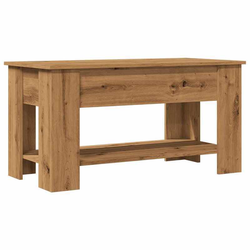 Coffee table 101x49x52cm edited wood artisanaal Oakkleur Practical, removable, suitable for all seasons, Coffee Table with Storage, Versatile Table, Living Room Furniture, Minimalist Style, Modern Furniture, Removable Design,