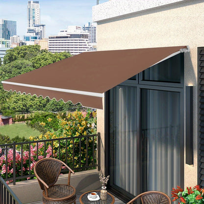 Uitschuifbare Luifel – Zonwering – Terrasoverkapping – Buitenluifel – Handbediende Schaduwdoek – 3,6 x 3 Meter – Aluminium Frame – Verstelbaar 40°-100° – Weerbestendig Polyester – Bruin