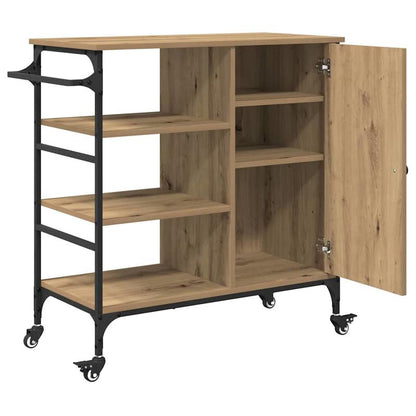 Sideboard/Sideboard/Storage Cabinet/Cabinet/Artisan Oak Kitchen Cart 87.5X38.5X84.5 Cm Wood-Based Material. This Kitchen Cart Is Made of Robust Material with a Smooth Surface And Offers Robustness, Stability, And Moisture Res