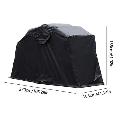 Motorfietshoes – Motorhoes – Scooterhoes – Motorfietsbescherming – Motorafdekking – Zwart – 600D Oxford Stof – 270×105×155 cm – Waterafstotend – Opvouwbaar Met Opbergtas
