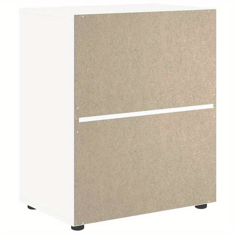 Visnes Blanc 60x40x73cm Wooden Storage Cabinet - Freestanding 3-Tier Shelf with Lockable Drawers, Modern Minimalist Design for Home Office, Bedroom, Living Room - High-Quality Wood, Easy Assembly, Storage Furniture, Minimalis