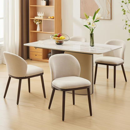 Eetkamerstoel – Stoel – Kuipstoel – Meubel – Keukenstoel – Modern Scandinavisch Design – Ergonomische Rugleuning – Houten Poten 120 kg Draagkracht