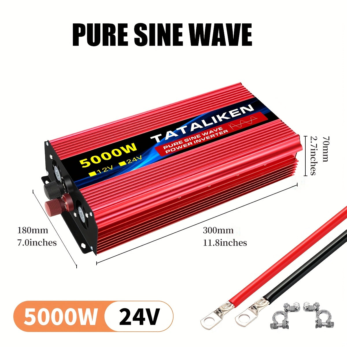 Omvormer – Spanningsomvormer – Stroomomvormer – Inverter – Converter – 5000W Piekvermogen – Zuivere Sinusgolf Met USB Charger