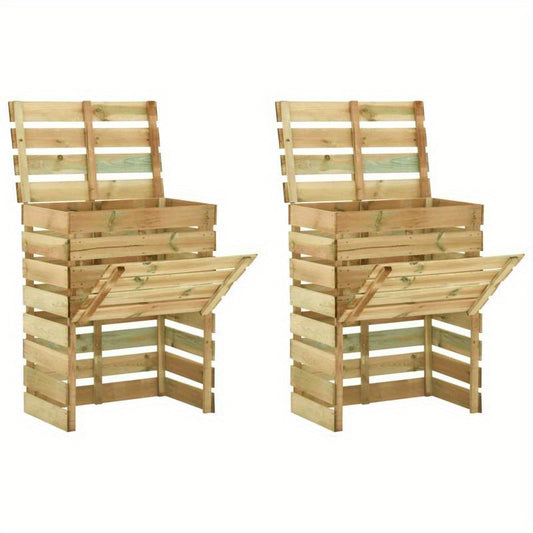 Compostbak – Compostvat – Composter – Composteerbak – Tuinbak – Houten lattenrooster – 2 stuks – 80x50x100 cm – Rotbestendig geïmpregneerd dennenhout