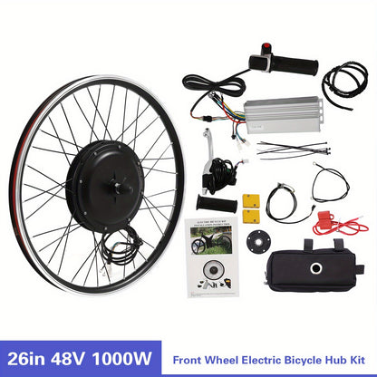Fietswiel – Voorwiel – Stadsfiets Wiel – Elektrisch Wiel – Fiets Upgrade Kit – 26 Inch Aluminium Velg – 1000W Borstelloze Motor