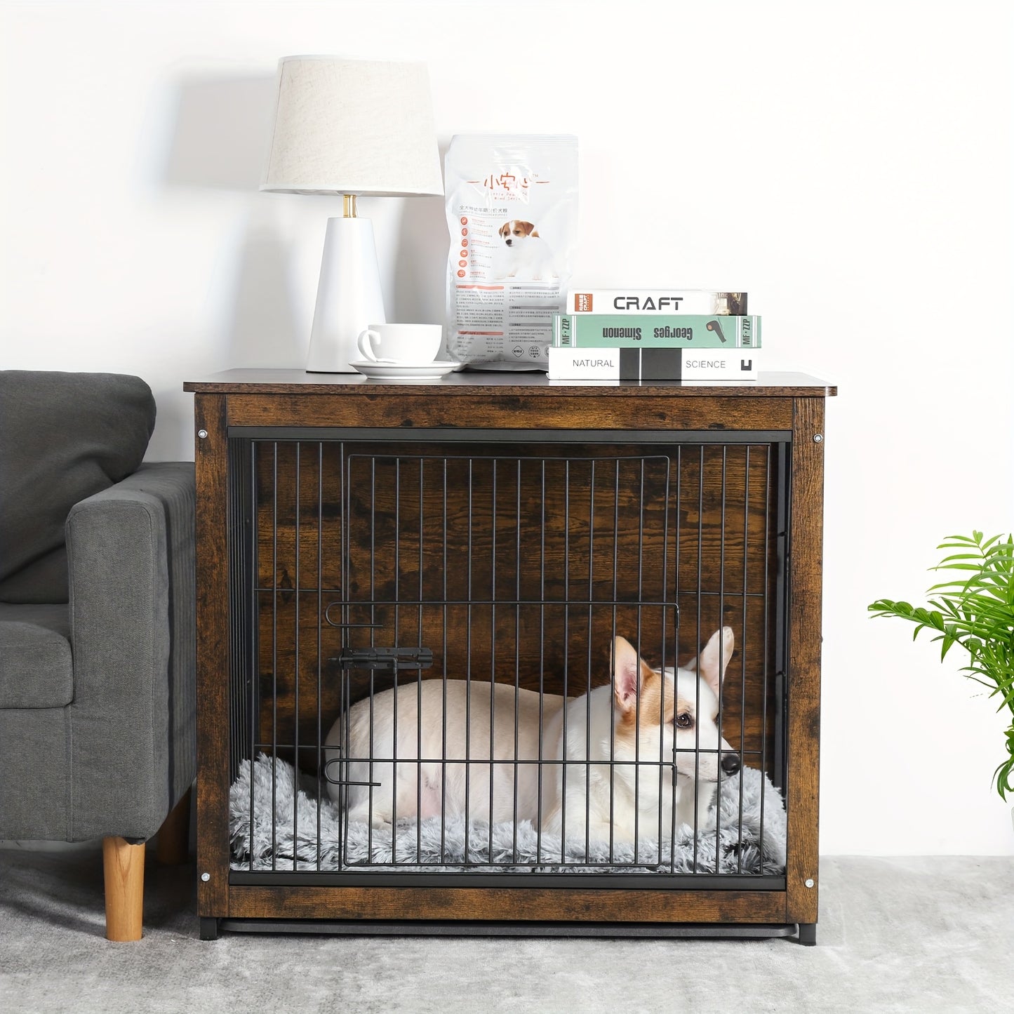Hondenbench – Hondenkooi – Bench – Hondenhok – Kennel – Dubbele Deuren – Verwijderbare Lade – Stijlvol Metaal & MDF – Ruimtebesparend Meubel – Middelgrote Maat L