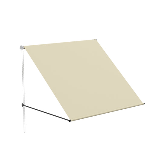 Zonnescherm – Zonwering – Terrasoverkapping – Buitenluifel – Balkonbescherming – Uitschuifbaar – Aluminium – 300x145 cm – Beige
