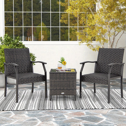 Balkonset – Tuinset – Bistroset – Loungeset – Balkonmeubels – 3-delig Rattan – Weerbestendig PE Rattan – Comfortabele Snel Droge Kussens