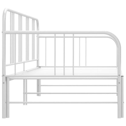 Bedbank – Slaapbank – Uitklapbed – Logeerbed – Sofa Bed – Inklapbaar Telescopisch Ontwerp – Stevig Wit Metalen Frame – 90x200 cm