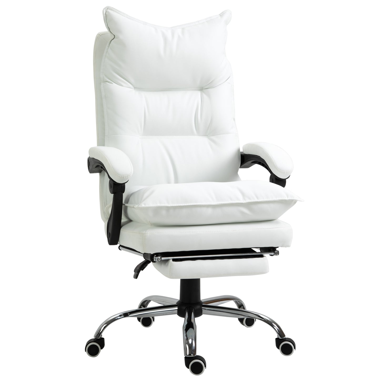 Bureaustoel – Office Chair – Draaistoel – Kantoorstoel – Gaming Stoel – Verstelbare Zithoogte – Ingebouwde Voetensteun – Kunstleer – Zwart